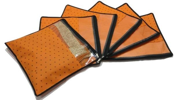 Saree Cover - Printed Non Woven Saree Organizers (Pack of 6)